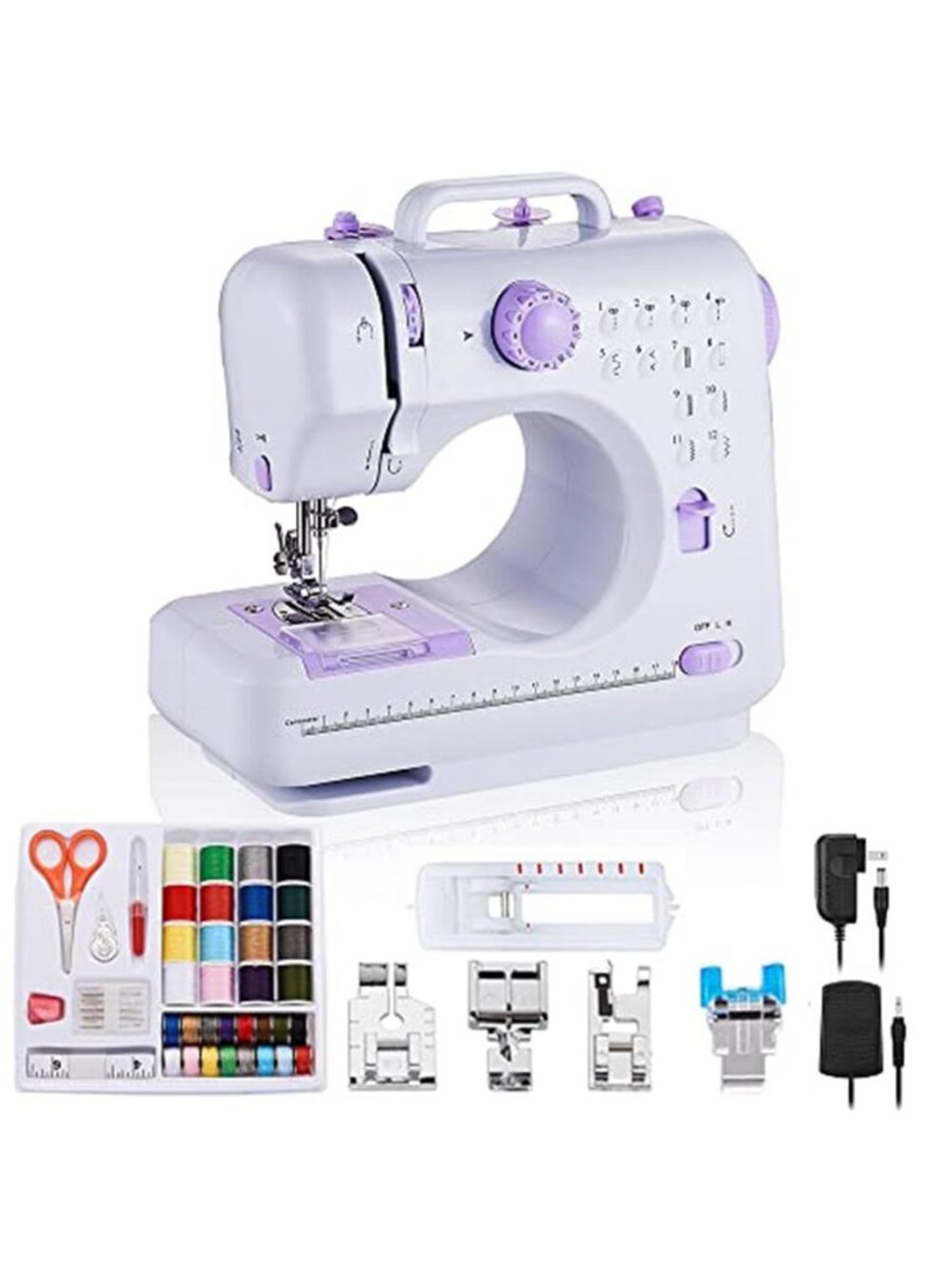 New Portable 12-Stitch Sewing Machine, 42-Pc Sewing Kit for Beginners